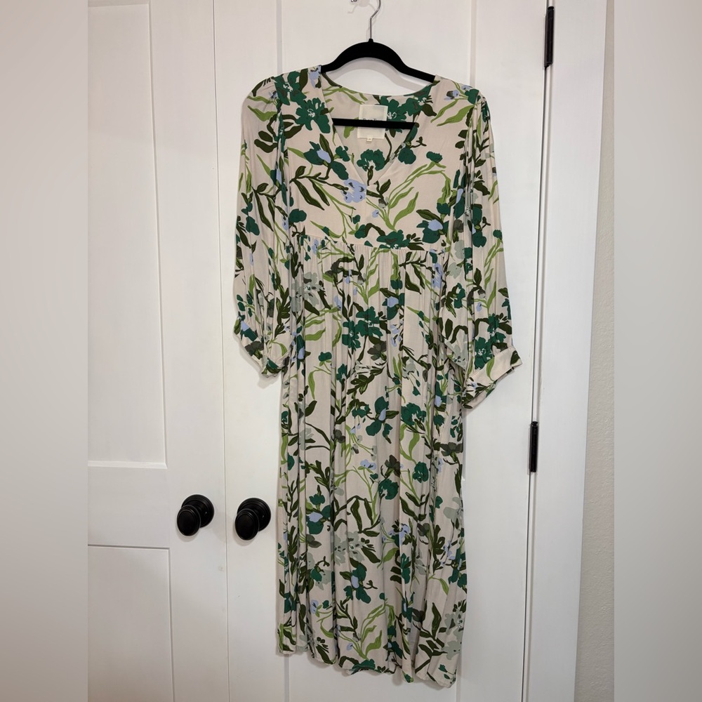 Part Two - Floral Green and Blue Women's Dress